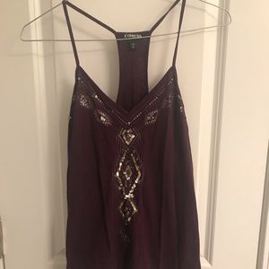 Eggplant Purple Sequin Tank